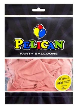 Шарики латексные 12" (30см) пастель розовый нежный pelican 50шт (812006) knz