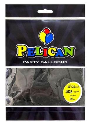 Шарики латексные 10" (25см) пастель черный pelican 50шт (810028) knz