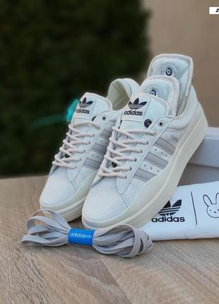 Кроссовки adidas campus x bad bunny бежевые