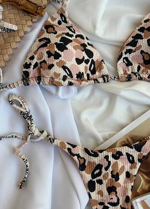 Купальник шторки леопард треугольники и стринги жатка