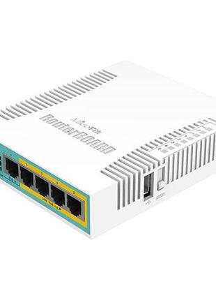 Роутер mikrotik hex poe rb960pgs 5хgigabit ethernet 300 мбит/с (2.4ггц) белый