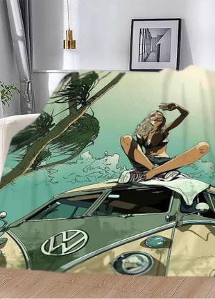 Плед морской покой качественное покрывало с 3d рисунком размер 135х160