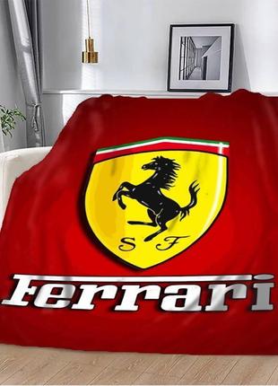 Плед ferrari  качественное покрывало с 3d рисунком размер 135х160
