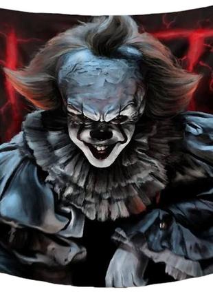 Плед оно it 2 пеннивайз качественное покрывало с 3d рисунком размер 80х100