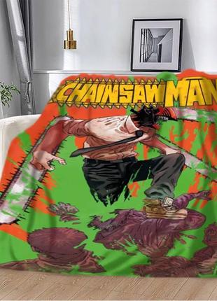 Плед людина бензопила якісне покривало з 3d малюнком розмір 160х200