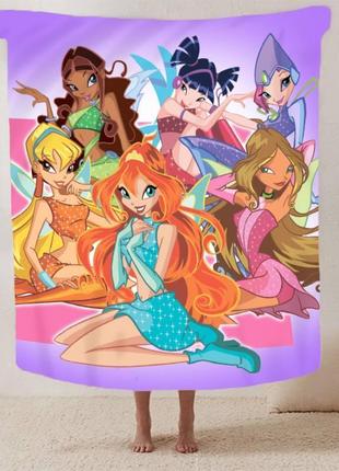 Плед winx винкс качественное покрывало с 3d рисунком размер 160х200
