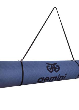 Коврик для фитнеса и йоги tpe+tc 6мм gemini pro ge-6bllb топ