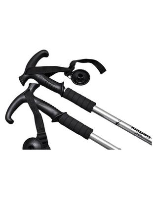 Трекинговые палки + трость gemini 2 в 1 для туризма и скандинавской ходьбы 2шт серый g2019-3g