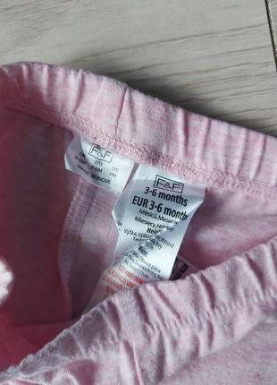 Детские штанишки, лосины f&amp;f розовые с кружевом