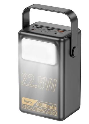 Портативное зарядное power bank умб hoco j110 60000mah 3type-c usb qc 22.5w black