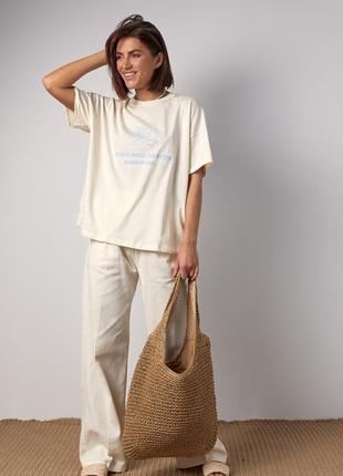 Женская футболка oversize с принтом ангела
