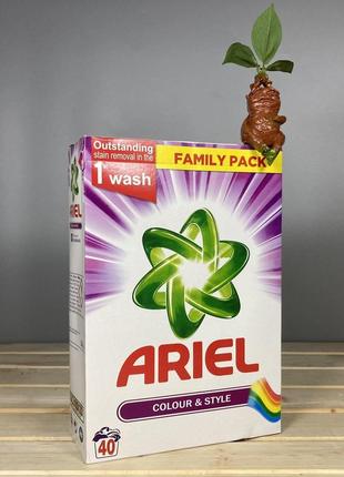 Порошок для стирки в коробке ariel color style – 2.6 кг. 40 стирок.