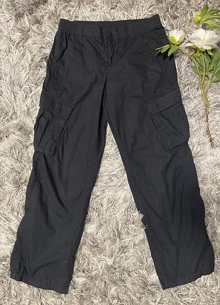 Хлопковые брюки-карго h&m