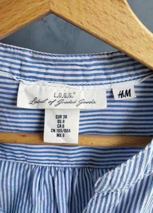 Жіноча бавовняна блуза в дрібну смужку h&m6 фото