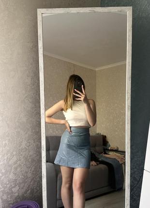 Шкіряна спідниця zara