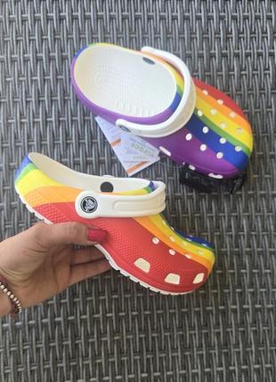 Сабо crocs  classic  rainbow w6, w7