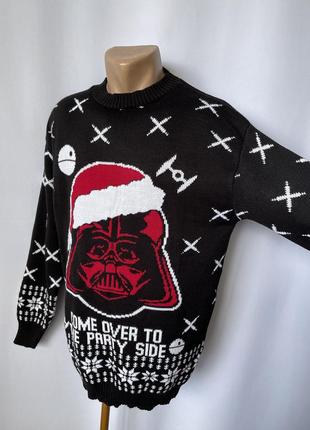 Свитер новогодний джемпер дарт вейдер звездные войны star wars darth wader черный...