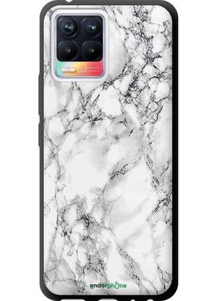 Чехол на realme 8 мрамор белый "4480b-2303-8094", надежная защита для мобильных телефонов