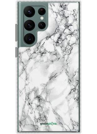 Чехол на samsung galaxy s22 ultra мрамор белый "4480pc-2500-8094", надежная защита для мобильных телефонов