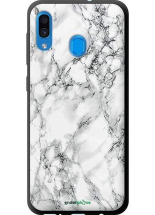 Чехол на samsung galaxy a30 2019 a305f мрамор белый "4480b-1670-8094", надежная защита для мобильных телефонов