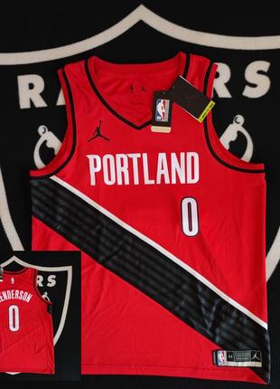 🏀 оригинал. баскетбольная майка denim jordan x nba portland trail blazers.
