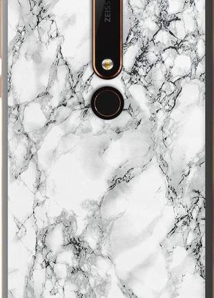 Чехол на nokia 6.1 мрамор белый "4480u-1628-8094", надежная защита для мобильных телефонов