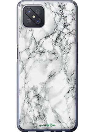 Чехол на oppo reno 4 z мрамор белый "4480u-2278-8094", надежная защита для мобильных телефонов
