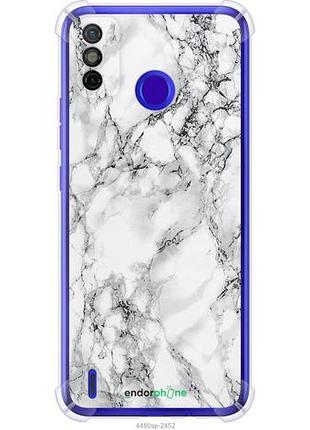 Чехол на tecno spark 6 go ke5 мрамор белый "4480sp-2452-8094", надежная защита для мобильных телефонов