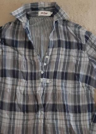 Легка сорочка туніка в карту котон