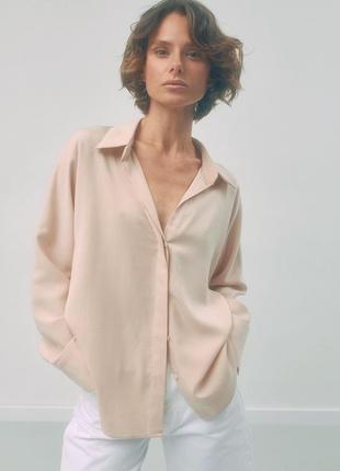 Шовкова сорочка, блуза (шовк) пудрова