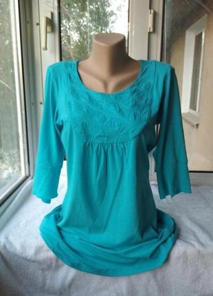 Вискозная трикотажная блуза блузка туника большого размера
