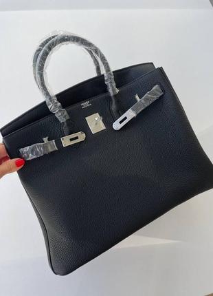 Сумка hermes birkin 35 см серийный номер фурнитура серебро в комплекте пакет, пыльник, платок, лошад