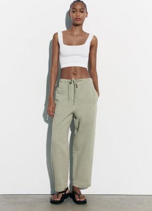 Штани лляні zara