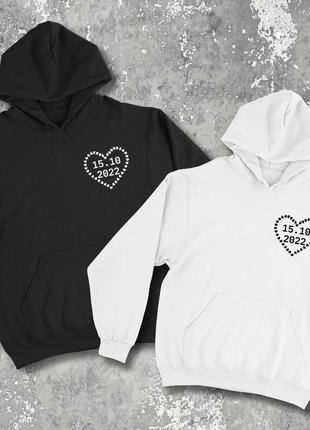 Парные худи/свитшоты с принтом - ваша дата!