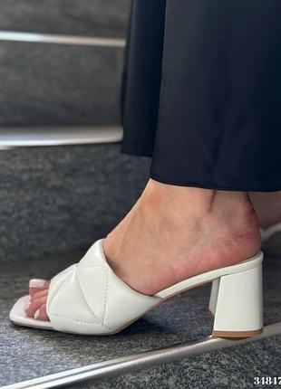 Шлепанцы сабо на устойчивом каблуке