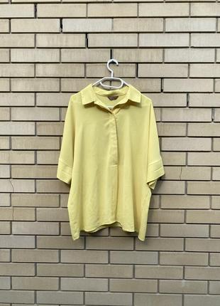 Желтая летняя рубашка блуза большого размера