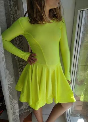 Плаття платье бейсик для бальних танців 36 розмір 9-10-11 лет 134-140-146 см