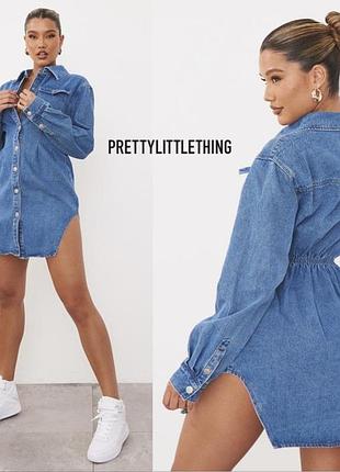 Prettylittlething плаття сорочка щільний джинс