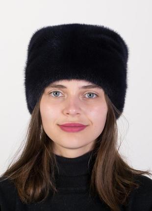 Шапка кубанка из натурального меха норки женская