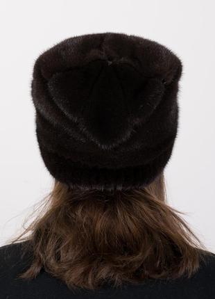 Шапка кубанка из натурального меха норки женская