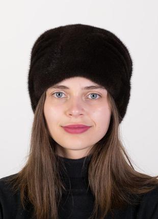 Шапка кубанка из натурального меха норки женская