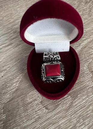 Кулон, подвес, подвеска серебро, серебро 925, коралл
