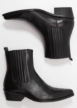 Мужские ковбойские байкерские ботильоны натуральная кожа zign