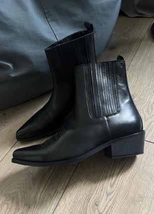 Мужские ковбойские байкерские ботильоны натуральная кожа zign