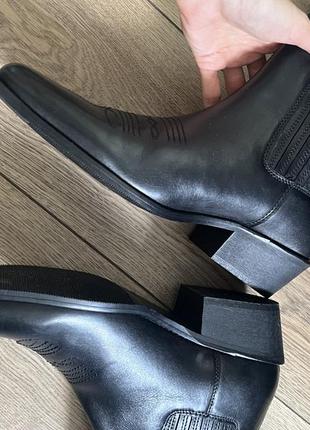 Мужские ковбойские байкерские ботильоны натуральная кожа zign