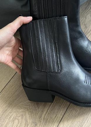 Мужские ковбойские байкерские ботильоны натуральная кожа zign