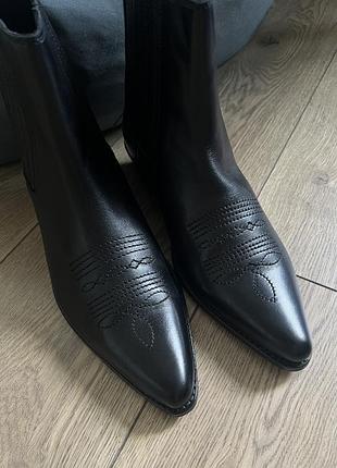 Мужские ковбойские байкерские ботильоны натуральная кожа zign