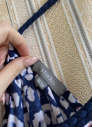 Легкое летнее платье, синяя с белым туника, платье