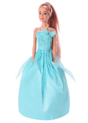 Детская кукла "принцесса" defa bambi 8063 с расческой и сумочкой бирюзовый топ