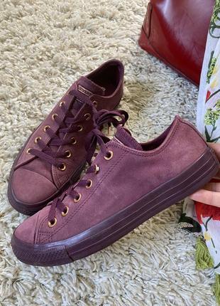 Шикарные кожаные converse в цвете марсала,р.40